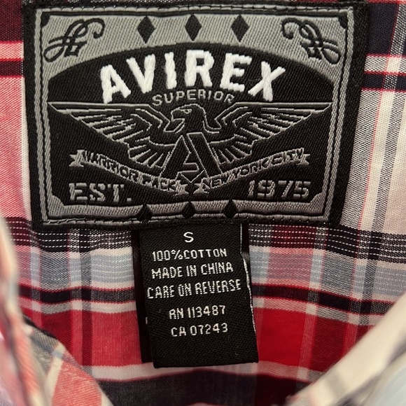 Avirex small short sleeve button up shirt. - Picture 3 of 4